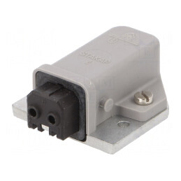 Conector dreptunghiular ST soclu mamă 2 PIN cositorit IP54 | Electronic-mag.ro | Componente Electronice