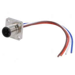Soclu M12 D-Ethernet IP67 250V 4A 100mm | Electronic-mag.ro | Componente Electronice