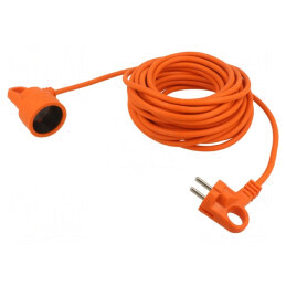 Prelungitor PVC portocaliu 10m 10A 1 priză | Electronic-mag.ro | Componente Electronice