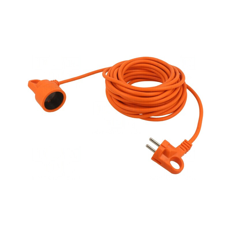 Prelungitor PVC portocaliu 10m 10A 1 priză | Electronic-mag.ro | Componente Electronice