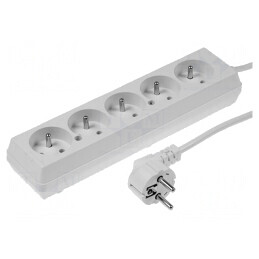 Prelungitor electric 5 prize alb 3m 16A | Electronic-mag.ro | Componente Electronice
