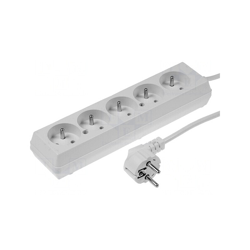 Prelungitor electric 5 prize alb 3m 16A | Electronic-mag.ro | Componente Electronice