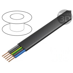 Cablu electric PVC 5G4mm2 neecranat 450/750V Cu | Electronic-mag.ro | Componente Electronice