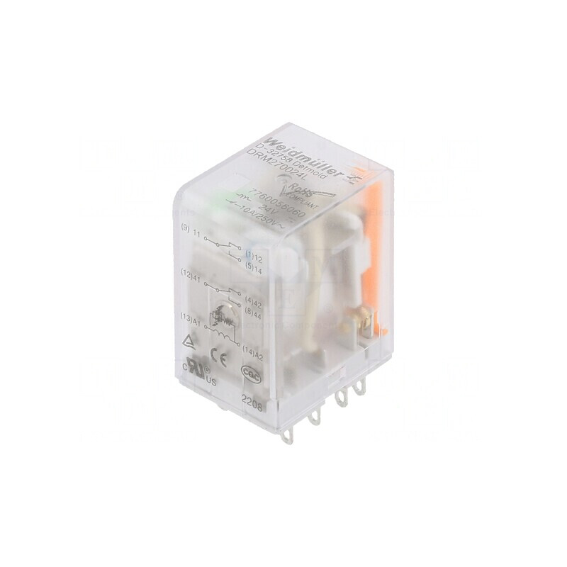 Releu Electromagnetic DPDT 24VDC 10A cu Soclu | Electronic-mag.ro | Componente Electronice