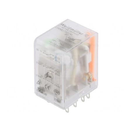 Releu Electromagnetic DPDT 24VDC 10A cu Soclu | Electronic-mag.ro | Componente Electronice