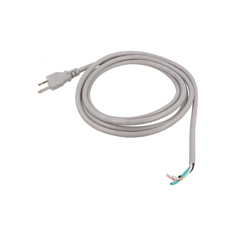 Cablu Alimentare 3x18AWG NEMA 5-15 2.4m Gri 10A | Electronic-mag.ro | Componente Electronice
