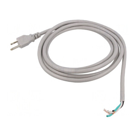 Cablu Alimentare 3x18AWG NEMA 5-15 2.4m Gri 10A | Electronic-mag.ro | Componente Electronice