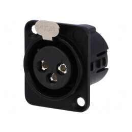 Soclu XLR Mamă 3 Pinuri Argintat 50V 15A | Electronic-mag.ro | Componente Electronice