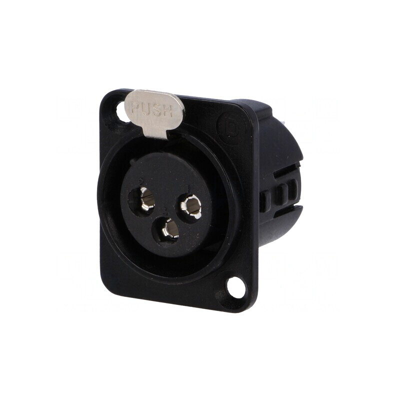 Soclu XLR Mamă 3 Pinuri Argintat 50V 15A | Electronic-mag.ro | Componente Electronice