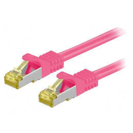 'Cablul Patch S/FTP Cat6a Cu LSZH Roz 7.5m'