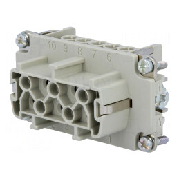 Conector HDC Inserturi Contact Mamă 10P+PE | Electronic-mag.ro | Componente Electronice