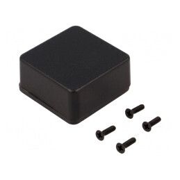 Carcasă universală aluminiu negru 50x50x25mm | Electronic-mag.ro | Componente Electronice