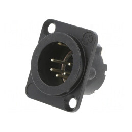 Soclu XLR 5-Pin Drept Lipire Argint 7.5A 19x24mm | Electronic-mag.ro | Componente Electronice