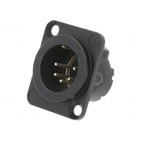 Soclu XLR 5-Pin Drept Lipire Argint 7.5A 19x24mm | Electronic-mag.ro | Componente Electronice