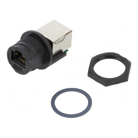 Adaptor Ethernet Cat5e IP67 8p8c Drept Plastic | Electronic-mag.ro | Componente Electronice