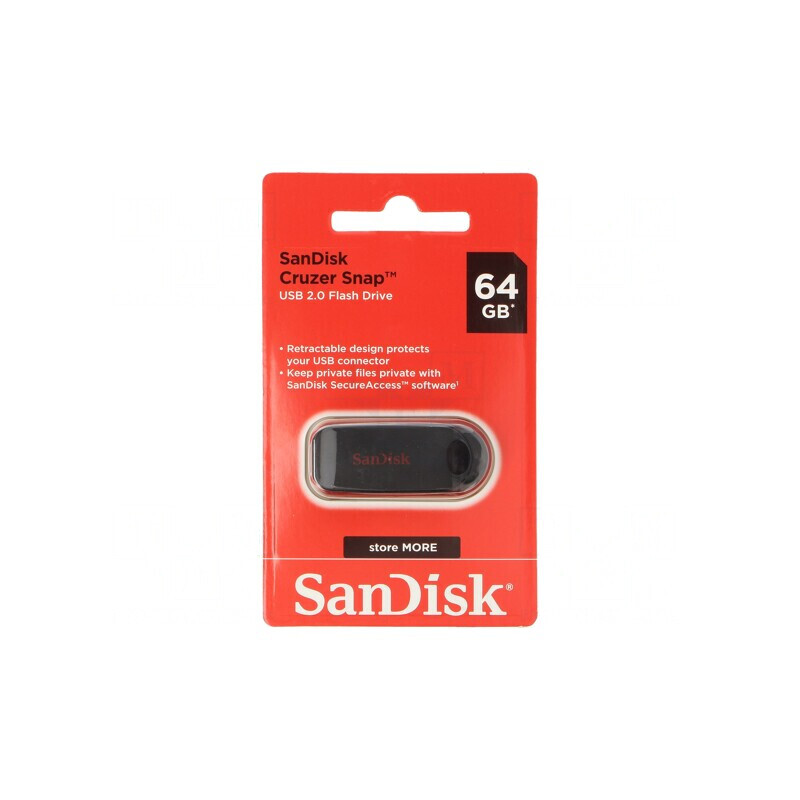 Stick USB 2.0 64GB SanDisk Cruzer Snap Negru | Electronic-mag.ro | Componente Electronice