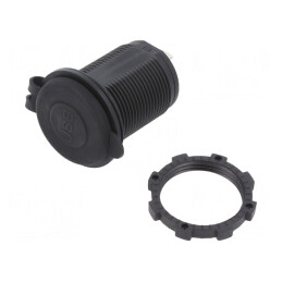 Alimentator USB Dublu 12-24V DC Negru | Electronic-mag.ro | Componente Electronice