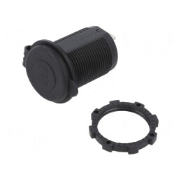 Alimentator USB Dublu 12-24V Negru | Electronic-mag.ro | Componente Electronice