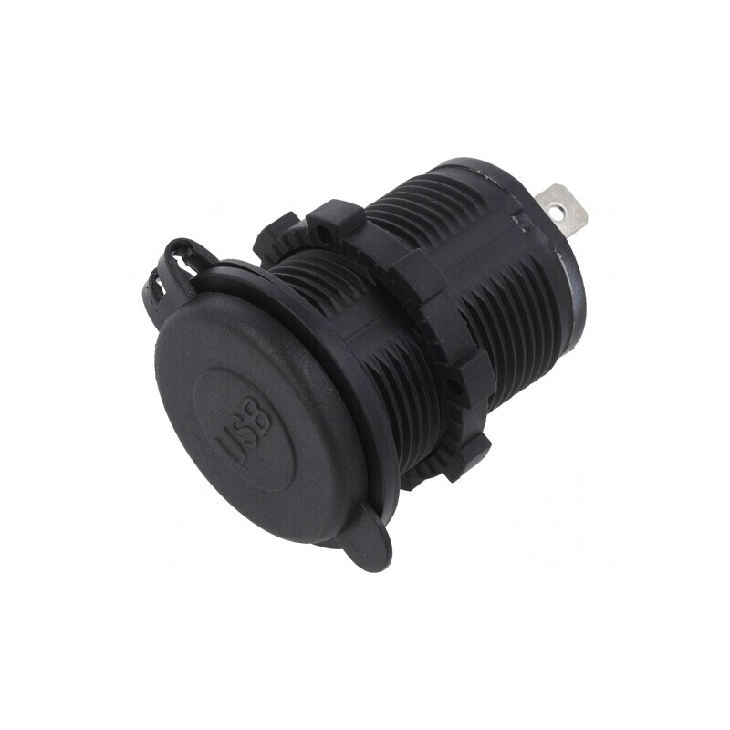 Alimentator USB Dublu 12-24V DC Negru | Electronic-mag.ro | Componente Electronice