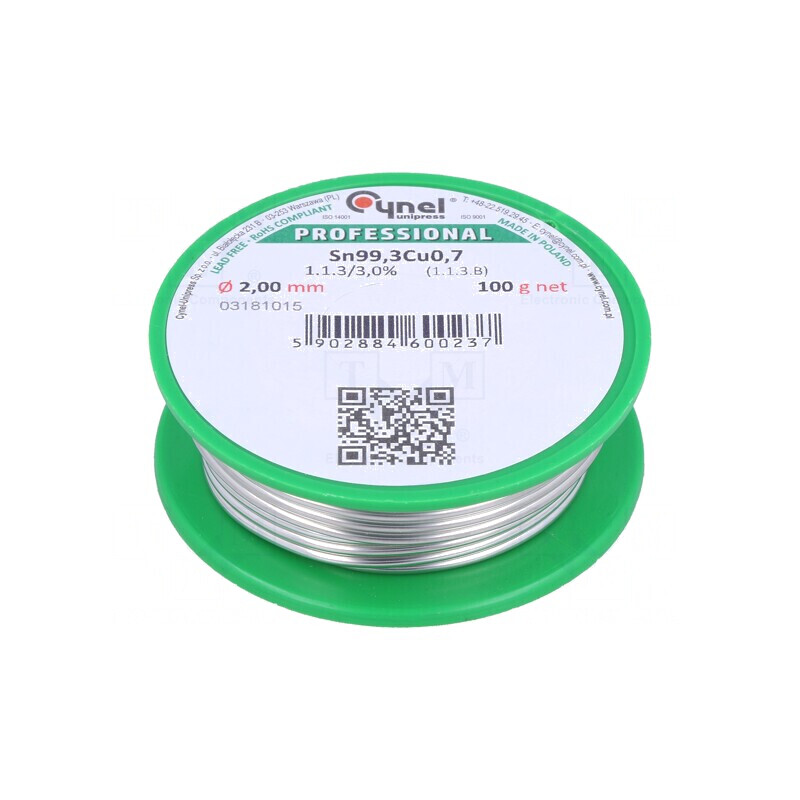 Sârmă de lipit fără plumb 2mm 100g 227°C | Electronic-mag.ro | Componente Electronice