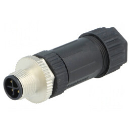 Mufă M12 4-PIN pe Cablu cu Şurub | Electronic-mag.ro | Componente Electronice