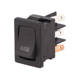 Întrerupător Balansoar DPST ON-OFF cu LED Negru 5A/250VAC 10A/30VDC | Electronic-mag.ro | Componente Electronice