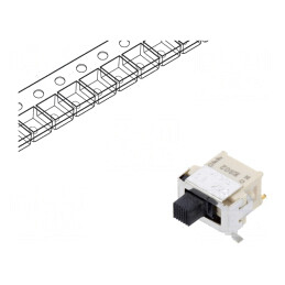 Comutator: glisant; Poz: 2; SPDT; 0,4A/20VAC; 0,4A/20VDC; OFF-ON