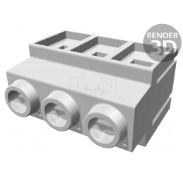 Regletă Conexiuni PCB Unghi 90° 3 Piste 10,16mm