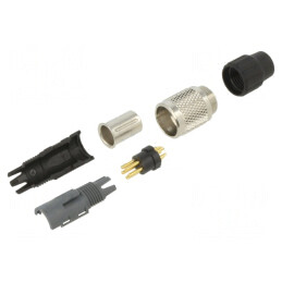 Mufă Conector M9 Aurit 5-PIN IP40 125V pe Cablu | Electronic-mag.ro | Componente Electronice