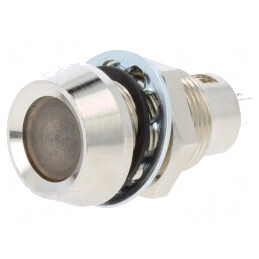 Lampă de control: LED | concav | alb rece | 24÷28VDC | Ø12,7mm | IP67 | 512-997-23