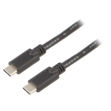 Cablu USB C 3.1 Negru 2m 60W 5Gbps | Electronic-mag.ro | Componente Electronice