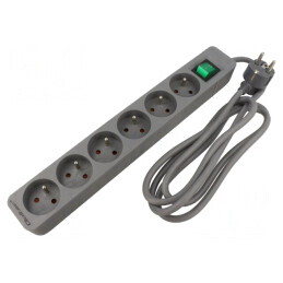 Prelungitor alimentare 6 prize gri 1,8m 16A | Electronic-mag.ro | Componente Electronice