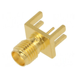 Mufă SMA mamă margine dreaptă 50Ω SMT aurit pe cablu PTFE | Electronic-mag.ro | Componente Electronice