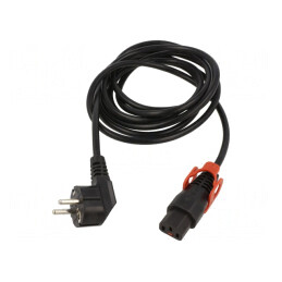 Cablu Alimentare Schuko în Unghi la IEC C13, 1m, Negru | Electronic-mag.ro | Componente Electronice
