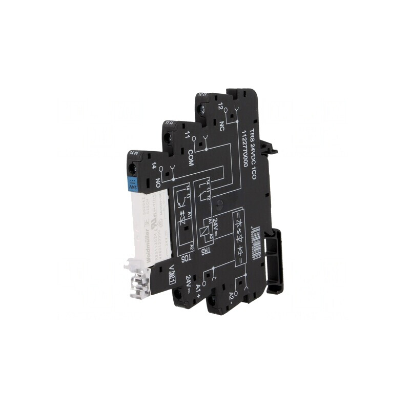 Releu intermediar SPDT 24VDC 6A pentru șină DIN | Electronic-mag.ro | Componente Electronice