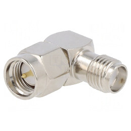 Adaptor | SMA tată,SMA mamă | în unghi 90° | 50Ω | PTFE | aurit | CONSMA010