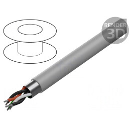 Cablu RS232 ecranat 3x2x24AWG Cu PVC gri | Electronic-mag.ro | Componente Electronice