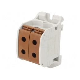 Conector Șine 50mm2 1P 4B Maro TS35