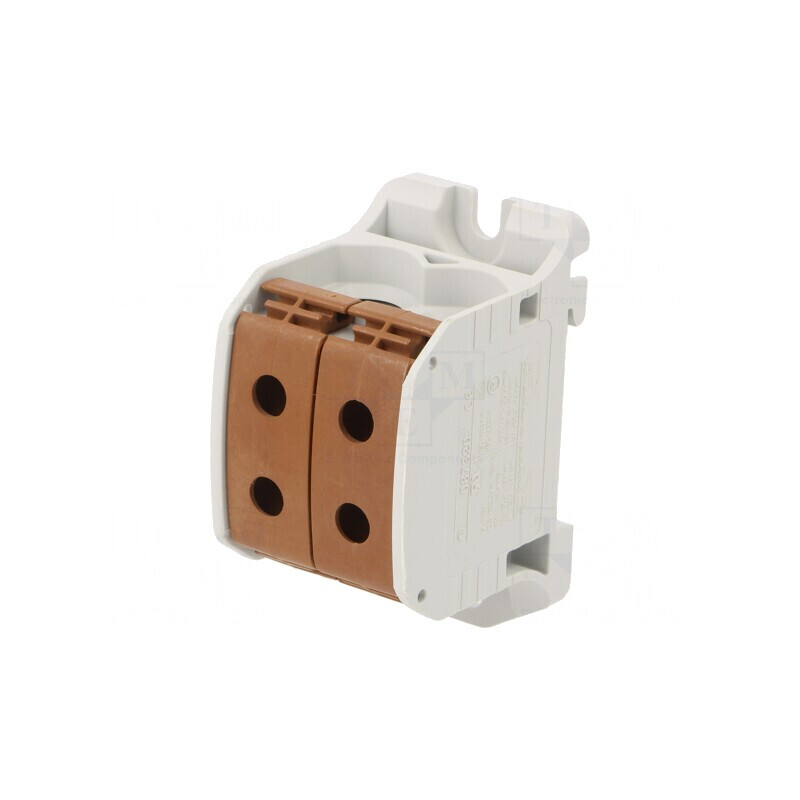 Conector Șine 50mm2 1P 4B Maro TS35 | Electronic-mag.ro | Componente Electronice