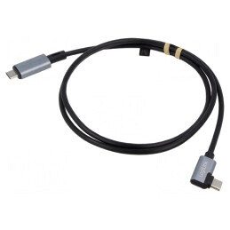 Cablu USB C la USB C unghi 1m negru 100W | Electronic-mag.ro | Componente Electronice