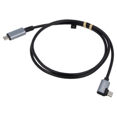 Cablu USB C la USB C unghi 1m negru 100W | Electronic-mag.ro | Componente Electronice