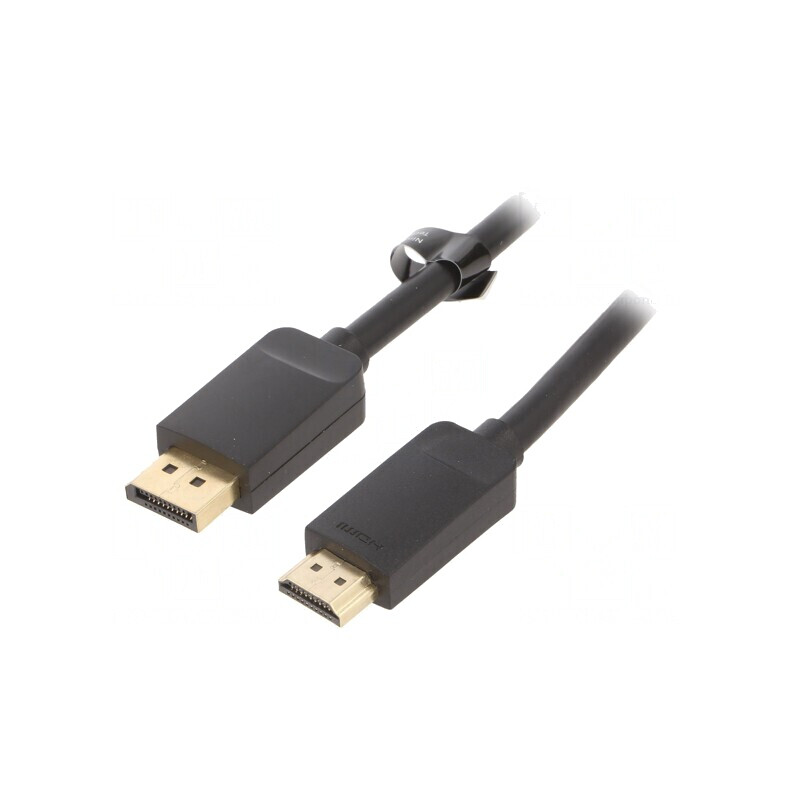 Cablu DisplayPort la HDMI 3m Negru | Electronic-mag.ro | Componente Electronice