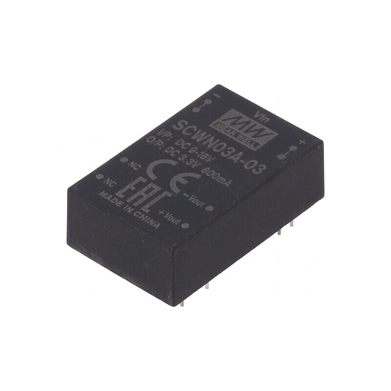 Convertor DC/DC 3W 9-18V la 3.3V 600mA DIP24 | Electronic-mag.ro | Componente Electronice