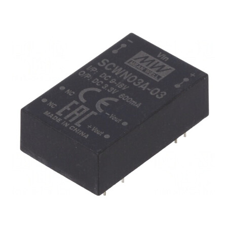 Convertor DC/DC 3W 9-18V la 3.3V 600mA DIP24 | Electronic-mag.ro | Componente Electronice
