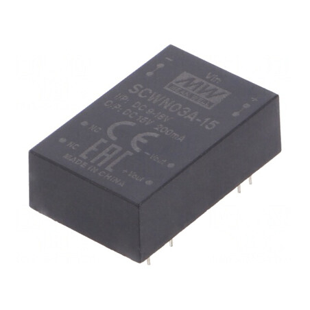 Convertor DC/DC 3W 9-18V la 15V 200mA DIP24 | Electronic-mag.ro | Componente Electronice