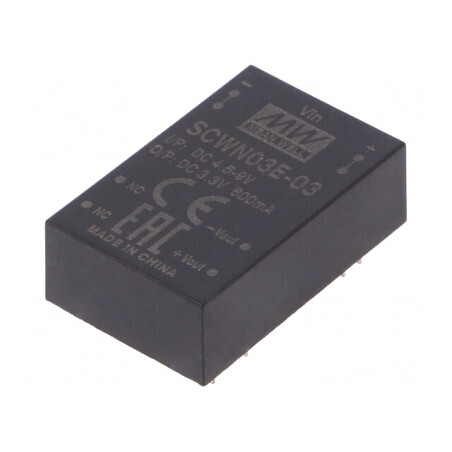 Convertor DC/DC 3W 4,5-9V la 3,3V 600mA DIP24 | Electronic-mag.ro | Componente Electronice