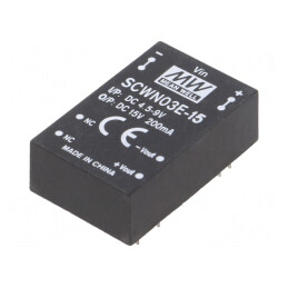 Convertor DC/DC 3W 4.5-9V la 15V 200mA DIP24 | Electronic-mag.ro | Componente Electronice