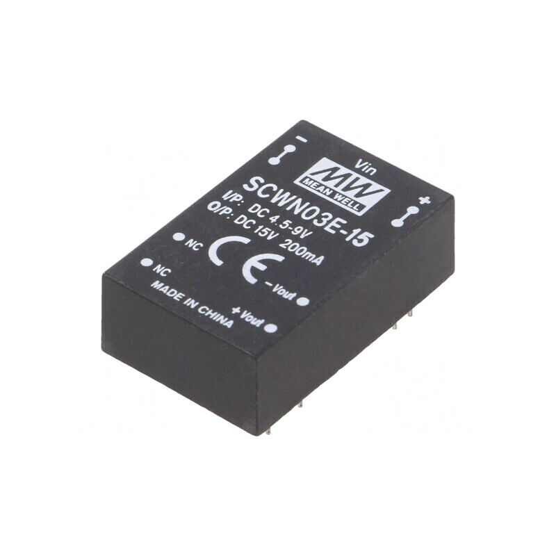 Convertor DC/DC 3W 4.5-9V la 15V 200mA DIP24 | Electronic-mag.ro | Componente Electronice