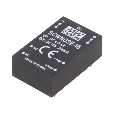 Convertor DC/DC 3W 4.5-9V la 15V 200mA DIP24 | Electronic-mag.ro | Componente Electronice