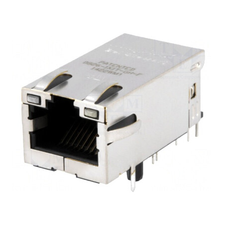 Soclu RJ45 Ecranat PoE cu LED 8P8C | Electronic-mag.ro | Componente Electronice